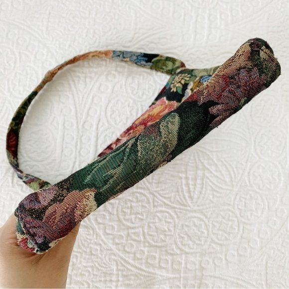 Handmade Upcycled Tapestry Textile Handbag, Vintage Floral - Picture 5 of 5